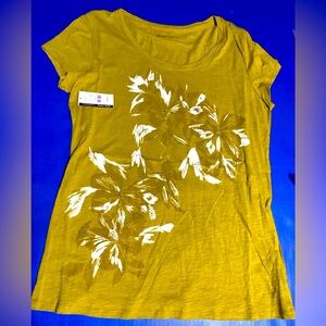 New York & Company NWY Y2K Floral Short Sleeve Top Size L